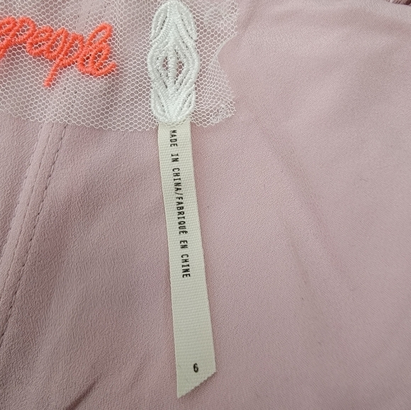 Free People Utopia Maxi Dress 6 Lace Ovelaid Fairycore Lined Pink Coquette - Picture 9 of 16